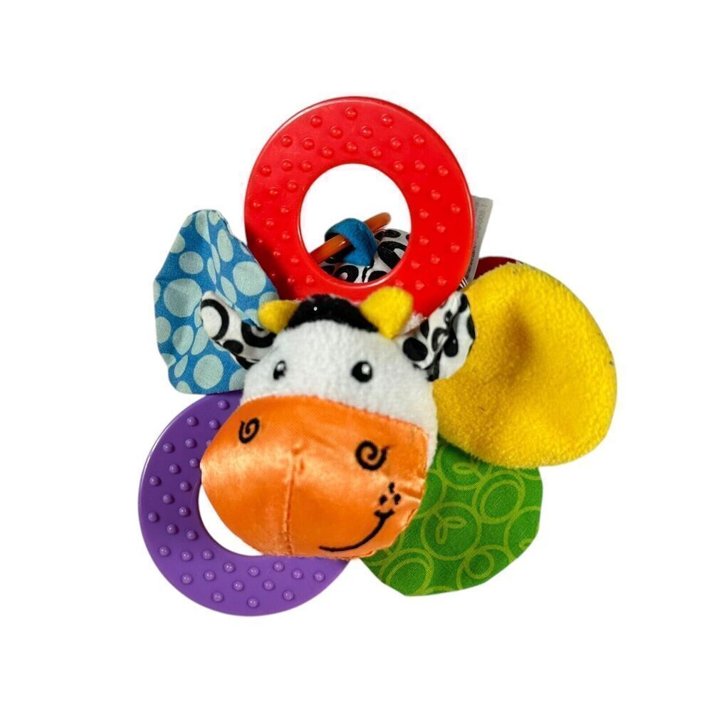 Infantino GAGA Jittery Cow Baby Rattle Crinkle Feet & Ears Teether